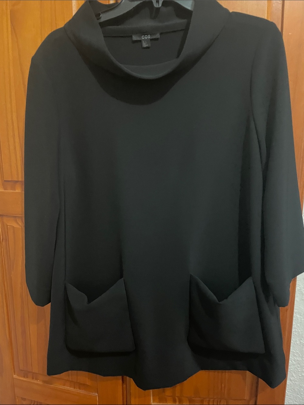 COS Black Pocket Tunic Top